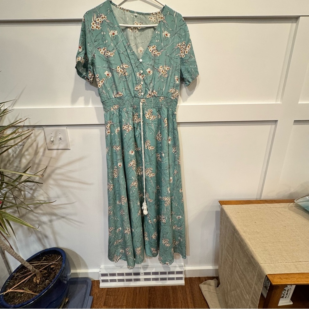 New Floral Green Dress